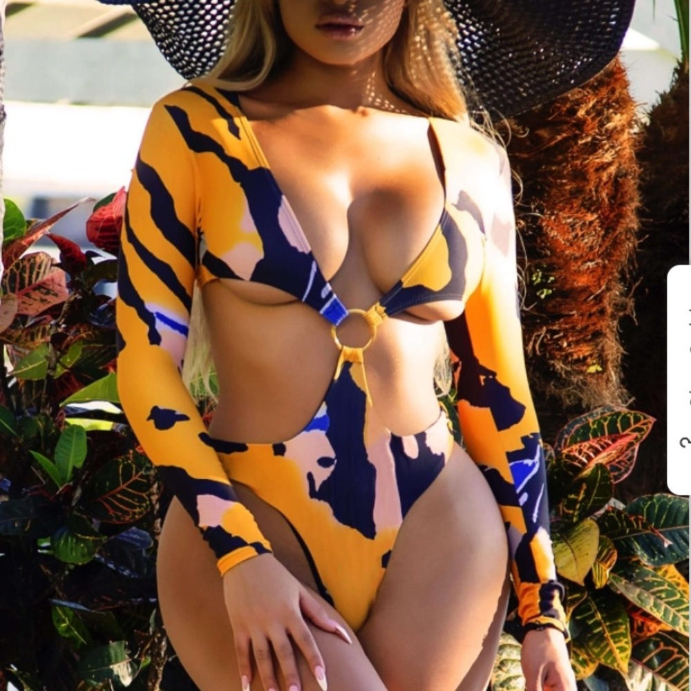 Abstract cutout monokini